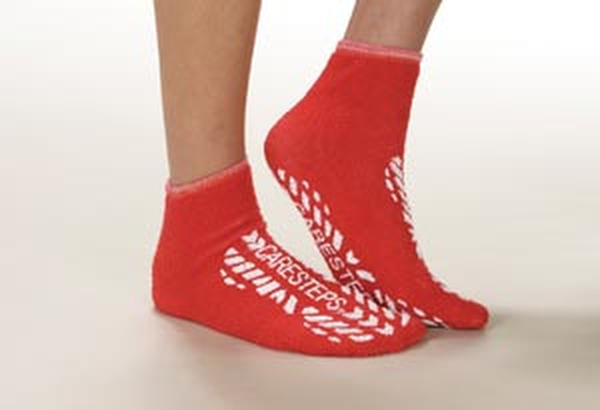Albahealth, LLC Footwear Slip-Resistant, Adult, Double Sided Print, Medium, Red, 4 dz/cs