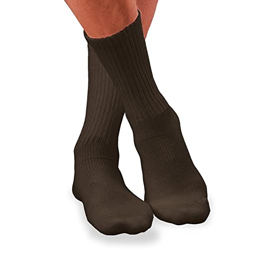 BSN Medical/Jobst Diabetic Sock, Crew Style, Closed Toe, Brown, X-Large