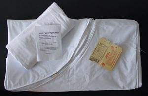 ADI Medical Post Mortem Bag, Curved Zipper, Adult, 3 Tags, 36" x 90"