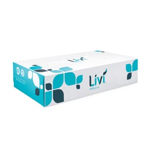 Livi® Facial Tissue, Flat Box, 2-Ply, White, 100 sheets/bx, 30 bx/cs (APT #452027)
