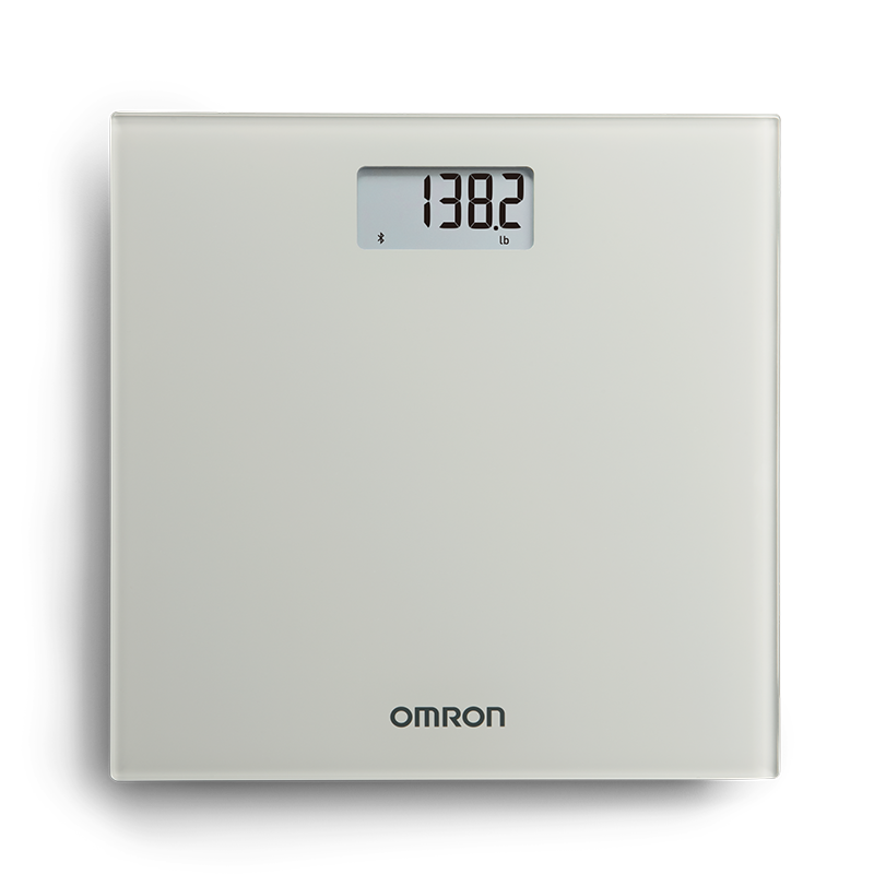 Omron Healthcare, Inc. Scale, w/Bluetooth, 1 User, 30 Memory, Auto On/Off, Tempered Glass