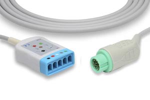 ECG Trunk Cable, 3/5 Leads, Mindray > Datascope Compatible w/ OEM: 0010-30-42719, EV6201