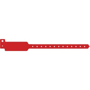 Wristband, Adult/ Pediatric, Write-On Tri-Laminate, Custom Printed, Red, 500/bx