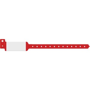 Wristband, Adult/ Pediatric, Imprinter Tri-Laminate, Custom Printed, Red, 500/bx