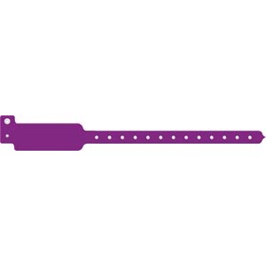 Wristband, Adult/ Pediatric, Write-On Tri-Laminate, Custom Printed, Purple, 500/bx
