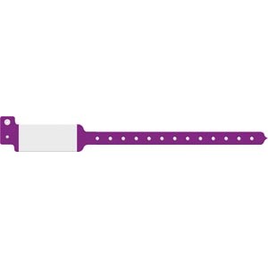 Wristband, Adult/ Pediatric, Imprinter Tri-Laminate, Custom Printed, Purple, 500/bx