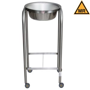 Baker Single Basin Solution Stand, 33"H, Stainless Steel w/Basin, H-Brace, MRI Safe