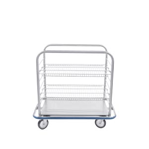 Open Case Cart 42"W x 40 3/4"H x 29"D, (2) Adjustable Stainless Steel Wire Shelves