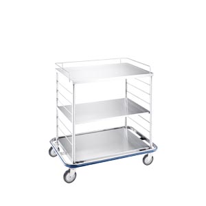 Open Case Cart 42"W x 40 3/4"H x 29"D, (2) Adjustable Stainless Steel Solid Shelves