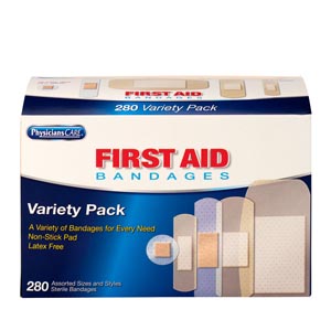 Sheer & Clear Bandage Variety Pack, Assorted Sizes, 280/bx