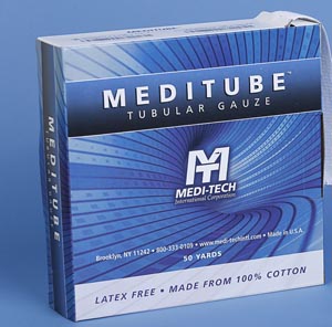 MediTube Cotton Tube Gauze, 50yds, Small Hands, Wrists, Feet, Size 2.5, Flat Width 1-1/8"