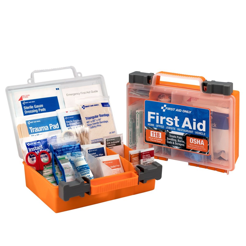 First Aid Only 25 Person Clear Front Cover First Aid Kit with Plastic Case