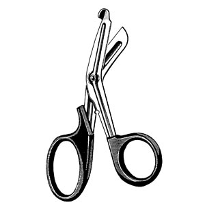 Multi-Cut Utility Scissors, Black, Angled, Serrated, 7 1/2" Overall Length