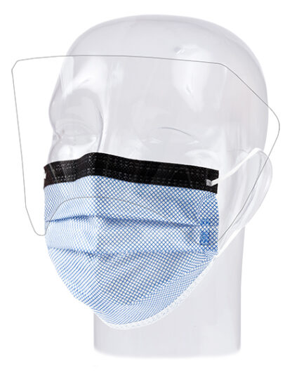 Mask, Procedure, FluidGard 160 Anti-Fog w/Extended Shield, Blue Diamond, 100/cs