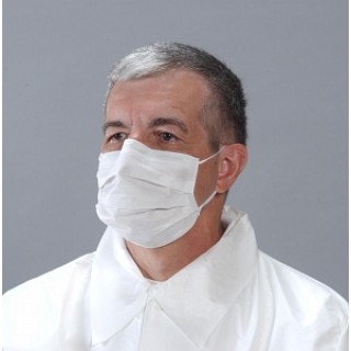 Critical Cover® Skin Sensitive Face Ear Loop Masks, 7in, Anti-Fog Foam Strip, White, 50/bx