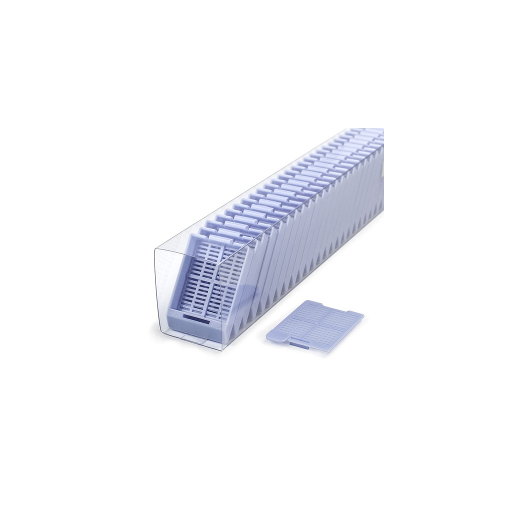 Swingsette Tissue Cassette, Quickload Sleeve, 45° Angle, Acetal, Blue, Bulk, 750/cs