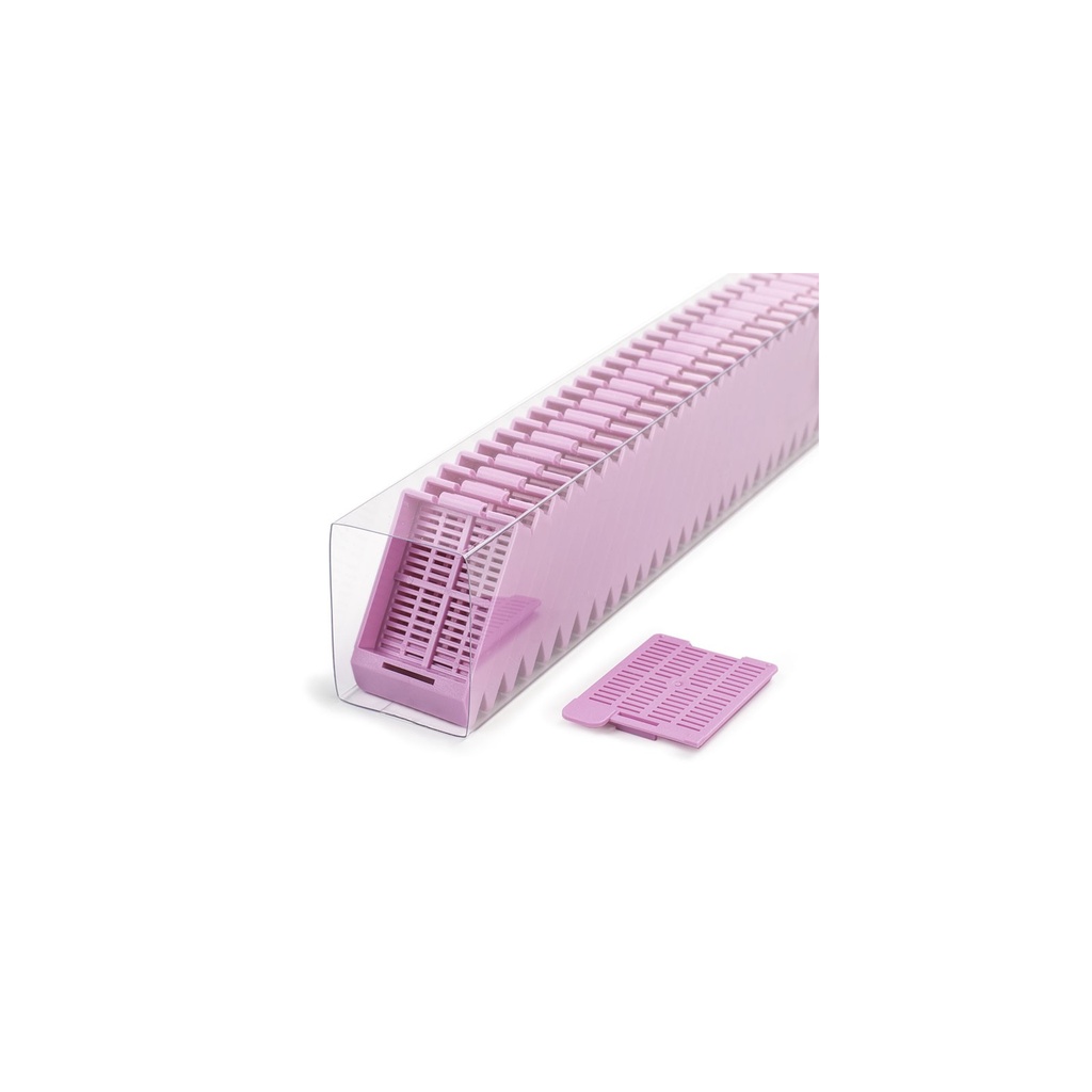 Swingsette Tissue Cassette, Quickload Sleeve, 45° Angle, Acetal, Lilac, Bulk, 750/cs