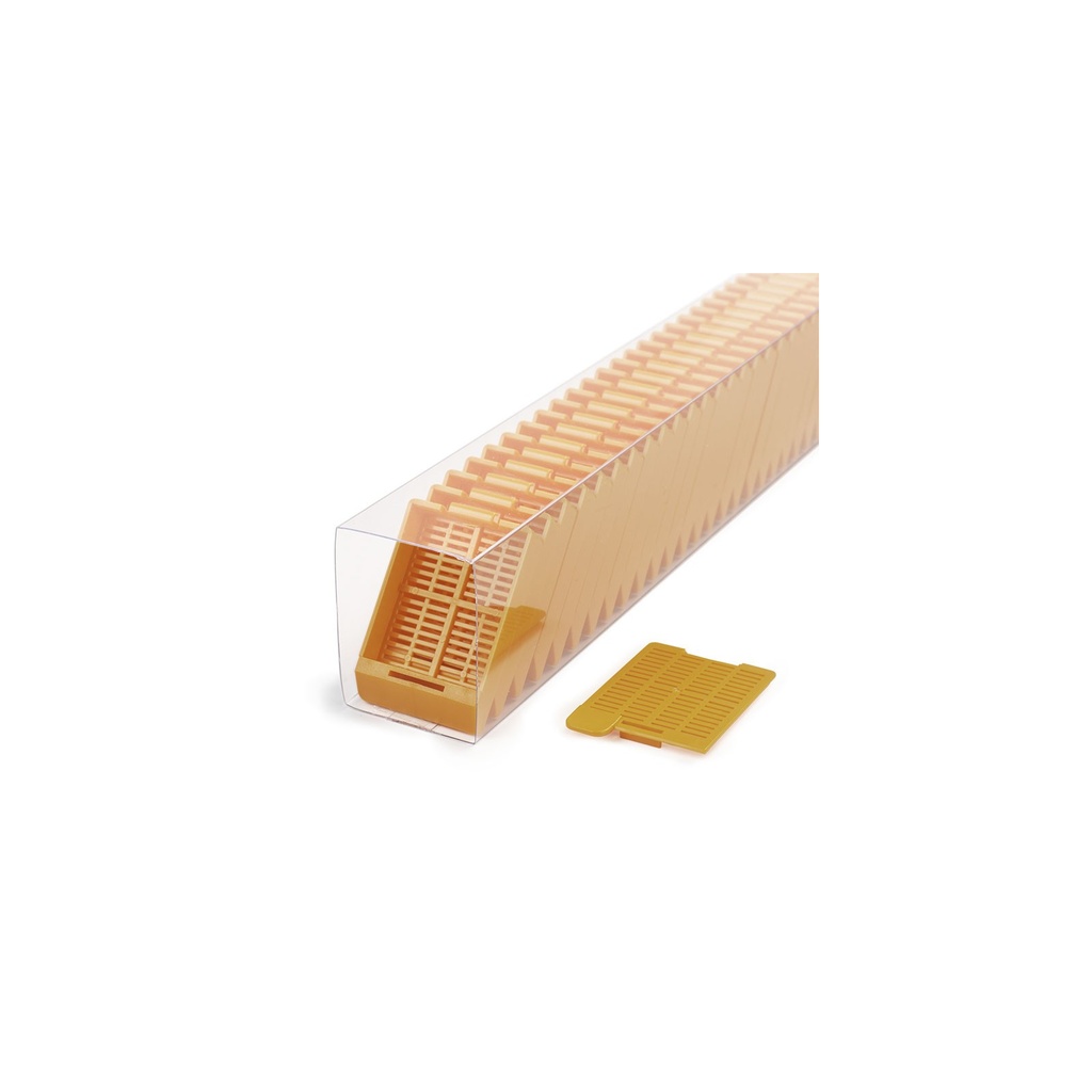Swingsette Tissue Cassette, Quickload Sleeve, 45° Angle, Acetal, Orange, Bulk, 750/cs