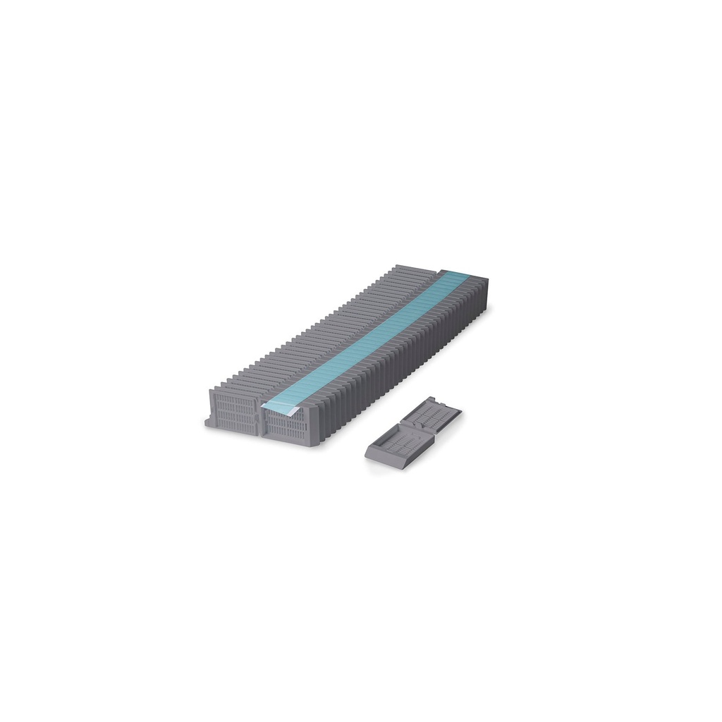 Unisette Tissue Cassette, Quickload 45° Angle Stack (Taped), Acetal, Gray, Bulk, 1000/cs