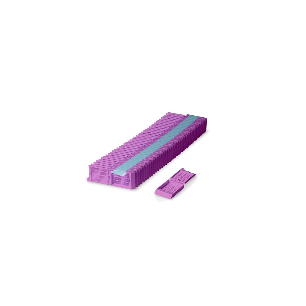 Unisette Tissue Cassette, Quickload 45° Angle Stack (Taped), Acetal, Lilac, Bulk, 1000/cs