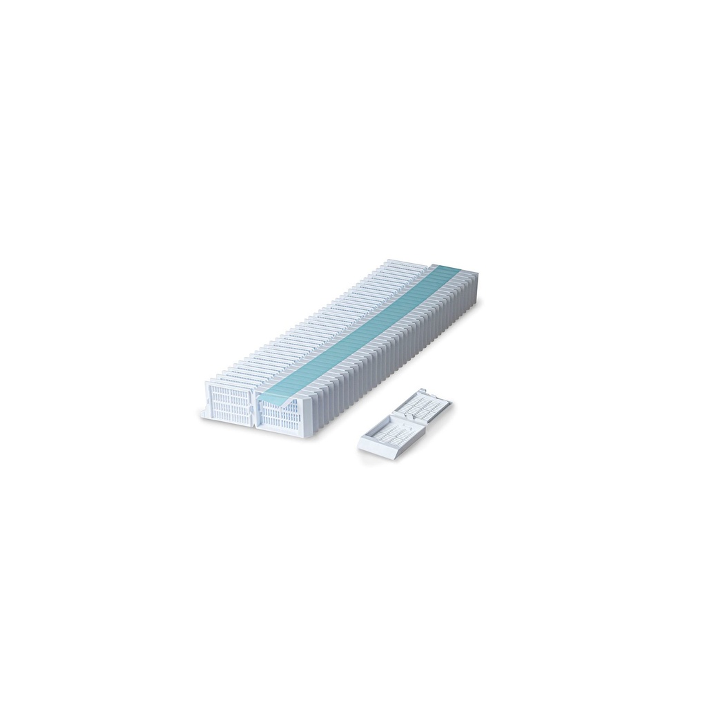 Unisette Tissue Cassette, Quickload 45° Angle Stack (Taped), Acetal, White, Bulk, 1000/cs