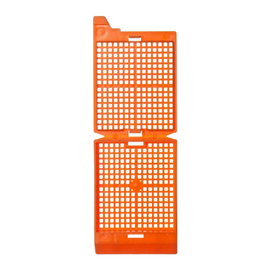 Unisette Biopsy Cassette, Quickload 45° Angle Stack (Taped), Biopsy, Orange, Bulk, 1000/cs