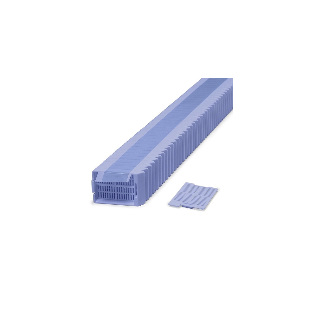 Swingsette Tissue Cassette, Quickload 45° Angle Stack (Taped), Acetal, Blue, Bulk
