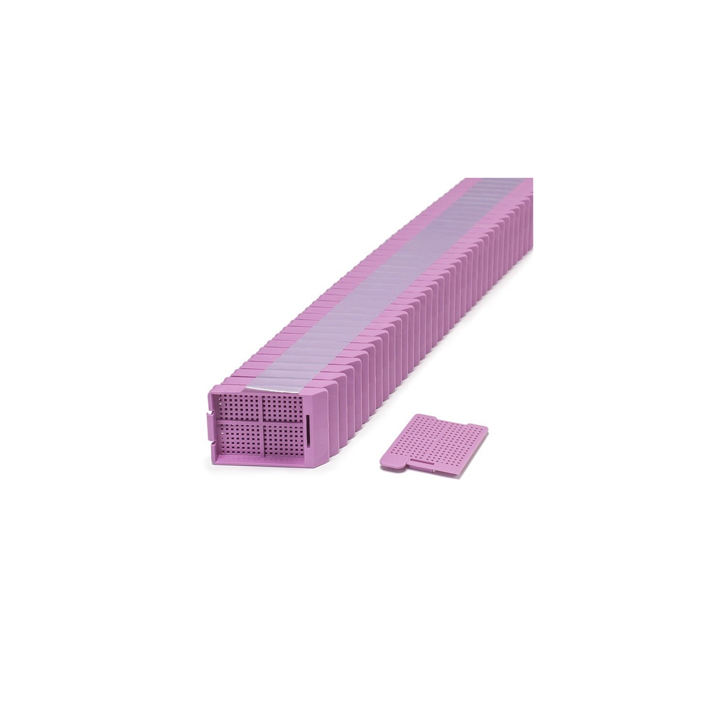 Swingsette Biopsy Cassette, Quickload 45° Angle Stack (Taped), Acetal, Lilac, Bulk