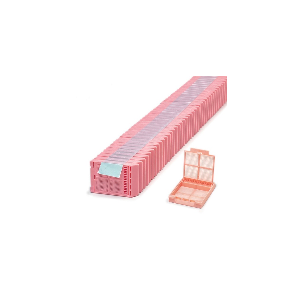 Micromesh Biopsy Cassette, Quickload 45° Angle Stack (Taped), Acetal, Pink, Bulk