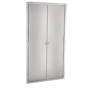 Equipment and Supplies Cabinet 35"W x 60"H x 18"D Table Accessories Cabinet, Solid Doors, Peg Board Stainless Steel Lined Interior