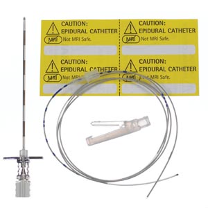 Winged Tuohy Needle, 17G x 3½", 19G Springwound Closed Tip Catheter, Catheter Connector & Threading Assist Guide, 12/cs