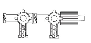 Two-Gang, Three-Way Stopcocks, SPIN-LOCK® Adapter, Port Covers, 3"L, Priming Vol .68mL, DEHP & Latex Free (LF), 100/cs