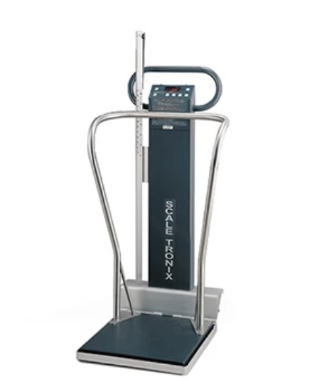 Floor Scale, Mobile, Bariatric, 2" x 24" x 26" Platform, Digital Display, Chrome Battery Operated, 1000 lb Weight Capacity
