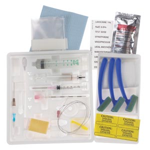 Basic Continuous Epidural Tray, 18G x 3½" Tuohy Needle & 20G Closed Tip Catheter, Luer Slip Glass Syringe, 10/cs