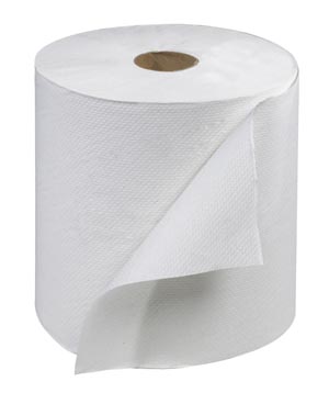 Hand Towel Roll, Universal, White, 1-Ply, Embossed, H21, Green Seal Standard GS-1, 800ft, 7.9" x 7.8" x 1.9", 6 rl/cs