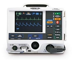 Defibrillator-Monitor Biphasic, Medtronic Physio-Control Lifepak 20e, w/ AED, Pacing, 3 Lead ECG and Recorder