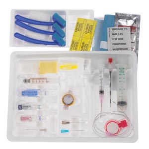 Continuous Epidural Tray, 18G x 3½" Hustead Needle, 20G Soft Tip Catheter with Closed Tip & Drugs, 10/cs