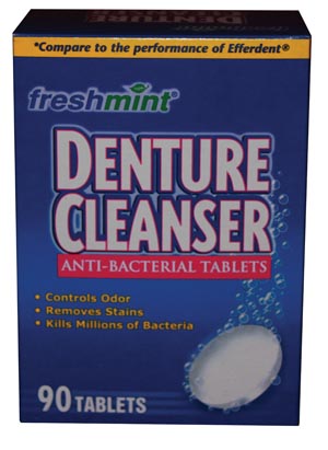 Denture Cleanser Tablets, Blue, Compared to the Performance of Efferdent®, 90/bx, 24 bx/cs (60 cs/plt)
