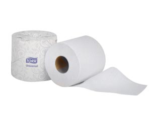 Bath Tissue Roll, Universal, White, 2-Ply, T24, 156.25ft, 4" x 4.4", 500 sht/rl, 96 rl/cs (20 cs/plt)