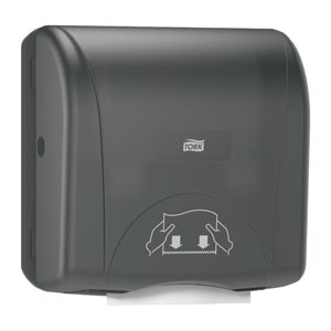 Hand Towel Roll Dispenser, Mechanical, Mini, Universal, Black, H76, Plastic, 12.5" x 11.8" x 7.5"