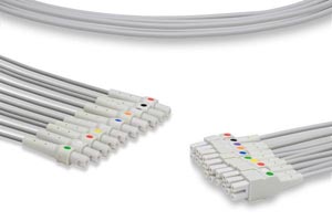 EKG Leadwire, 10 Leads w/out Adapters, GE Healthcare > Marquette Compatible w/ OEM: 420101-002