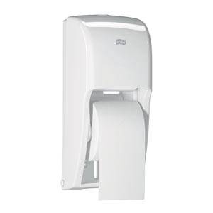 Bath Tissue Roll Dispenser, High Capacity, Universal, White, T26, Plastic, 14.2" x 6.3" x 6.5"