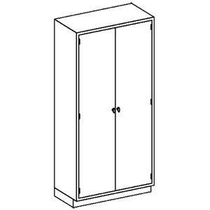 High Cabinet 35"W x 84"H x 18"D, (5) Stainless Steel Adjustable Shelves, (1) Hinge Solid Door