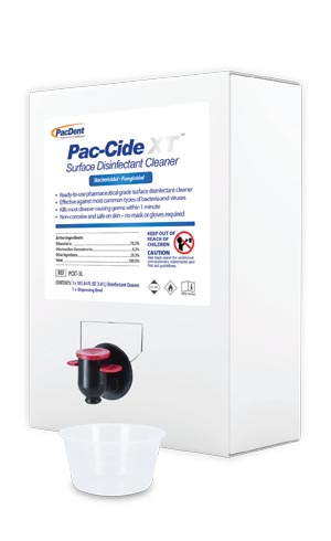 Pac-Cide XT Surface Disinfectant Solution, 101.44 fl. oz. (3 L), 1 Dispensing Bowl, 10pk/cs
