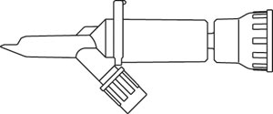 Standard Spike Dispensing Pin, SAFSITE® Valve, Same Features as 412005 Except, Luer Lock Connector, 50/cs