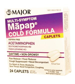 Mapap, Cold Multi-Symptom, 24s, Compare to Tylenol® Multi-Sympton, NDC# 00904-5786-24