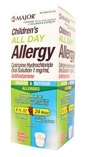 All Day Allergy, 24 Hour, 118mL, Compare to Zyrtec®, 36/cs, NDC# 00904-6765-20