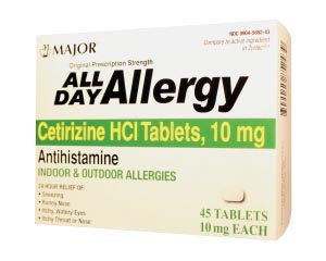 All Day Allergy, 24 Hour, 45s, Compare to Zyrtec®, 24/cs, NDC# 00904-6717-43