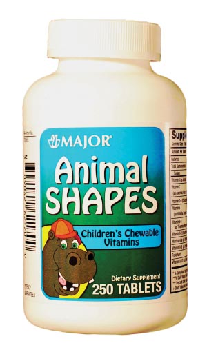 Animal Shapes, Chewable, 250s, Compare to Flintstones®, NDC# 80681-0116-00