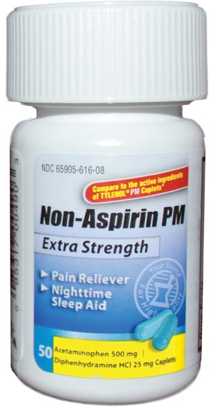 Acetaminophen PM Caplets, 500mg, 50/btl, 24 btl/cs, Compare to Tylenol PM®